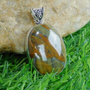 Natural Jasper Gemstone Pendant For Women And Girls 925 Sterling Silver Pendant Statement Pendant Boho Pendant Anniversary Gift