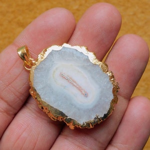 925 Sterling Silver Pendant For Women And Girls In 14k Solid Gold Natural Solar Quartz Gemstone Pendant