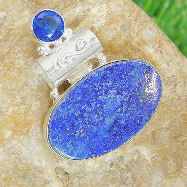 Pendentif en pierre précieuse de Labradorite naturelle de forme ovale pendentif feu bleu pour femmes et filles pendentif Boho pendentif en
