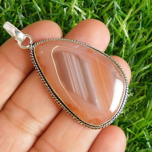 Montana Agate Pendant | Sterling Silver Pendant | Gift For Wife Holiday Gift Designer Pendant Boho Pendant Unique Trilliant Shape Pendant