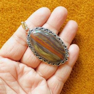 Jasper Pendant 925 Sterling Silver Pendant / Bridesmaid Gift / Boho Pendant / Unique Gift / Birthday Gift / Gift For Her / Dainty Pendant