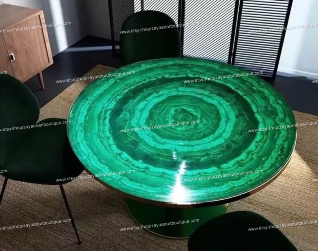 Malachite Marble Coffee Table Top Handmade Work Home Décor Etsy