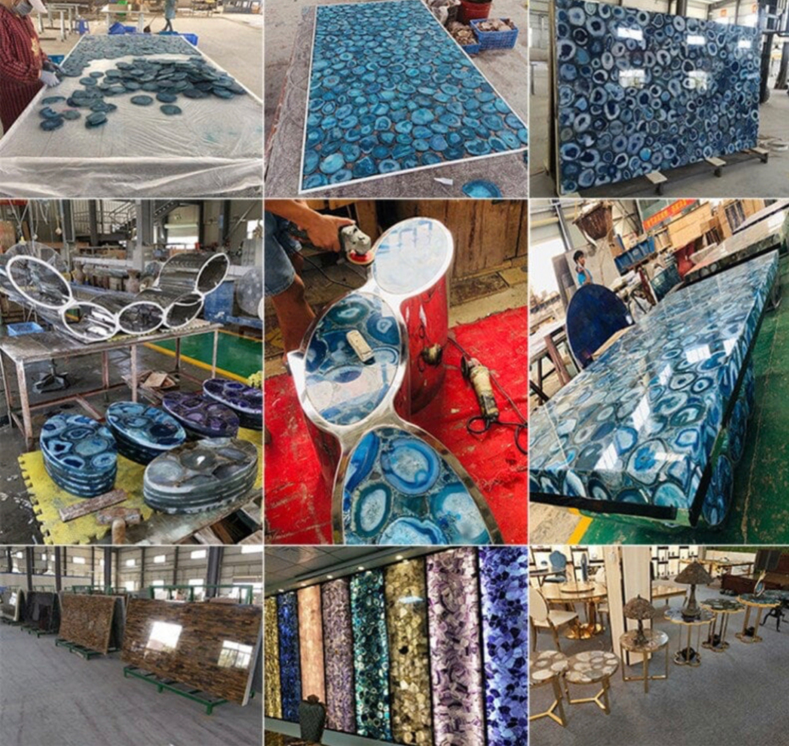 Blue Agate Countertop Blue Agate Dining Table Blue Agate Etsy