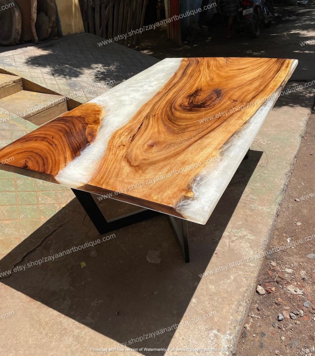 White Epoxy Resin Table custom Order epoxy Resin Dining Etsy