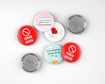5 Love badges for your boyfriend or girlfriend. Gift for lovers.