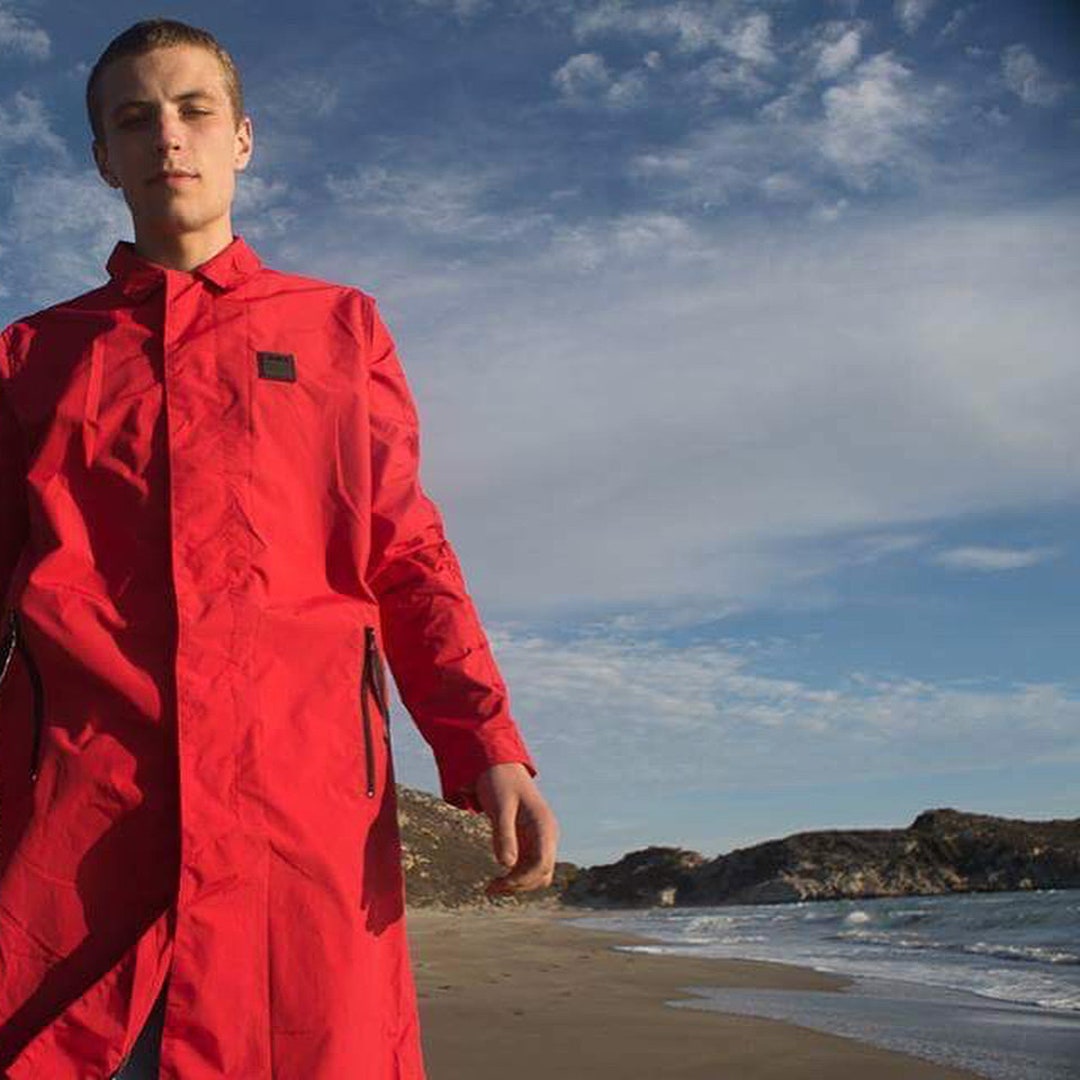 Red Waterproof Rain Coat in a Bag Etsy