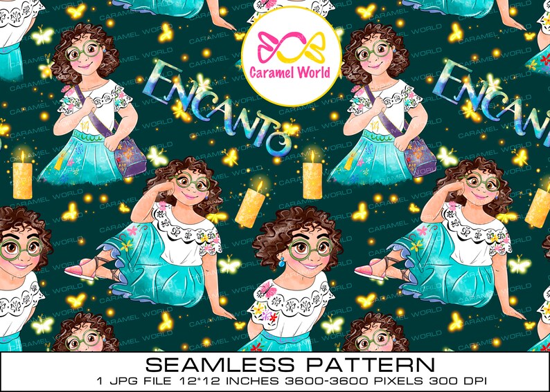 Encanto Seamless Watercolor Pattern. Madrigal Family Seamless - Etsy