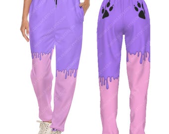 Pastel Goth Sweatpants: Pink Purple Black Drip Joggers