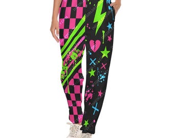 Scene Sweatpants: Scenecore Split Design Print Joggers