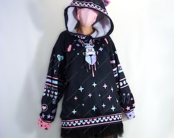 Yami Kawaii Cat Ear Hoodie, Harajuku Pullover Jumper