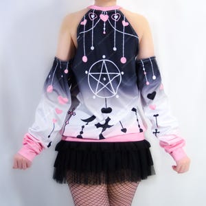 Pastel Goth Cold Shoulder Sweater, Alternative Sweatshirt