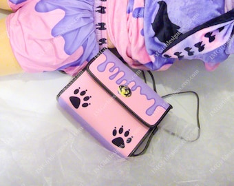Pink Purple Drip Canvas Purse: Pastel Goth Crossbody Handbag