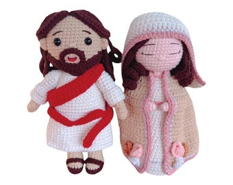 Jesus Crochet Doll Handmade Crochet Jesus Doll Virgin Mary Dolls Religious Handmade Doll Christian Amigurumi Christmas Gift Religious Gift