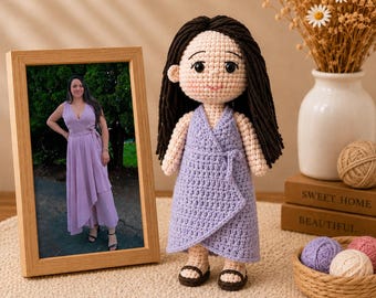 Custom Crochet Portrait, Look Alike Doll, Personalized Doll, Couple Crochet Doll, Christmas Gift, Gift For Mom Dad, Memorial Portrait