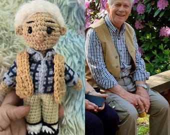 Fathers Day Gift, Look Alike Doll, Anniversary Gift, Memorial Gift Father Mother Doll, Custom Crochet Couples Doll Christmas Custom Gift