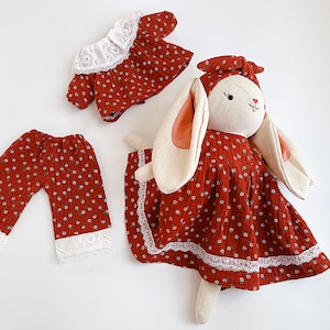 Combo Bunny Doll With Outfits, Easter Gifts, Easter Bunny For Kids, Linen Bunny Doll, Fabric Doll For Daughter, Cotton Doll, Baby Gifts