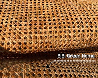 36" Width Dark Brown  Natural Hexagon Rattan Cane Webbing For Furniture Repair Restoration, Cane Weave for Cabinet/ Headboard/ Chairs