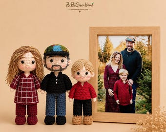 Custom Family Doll Custom Crochet Doll Family Doll Set Personalized Family Doll Family Portrait Doll Look Alike Doll Custom Doll From Photo