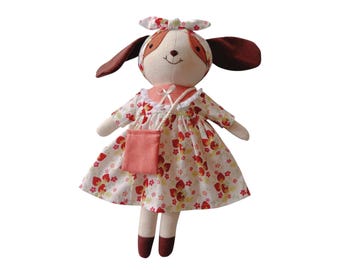 Handmade Chiwawa Doll, Linen Dog Doll, Handmade Puppy Doll Fabric Doll For Daughter, Cotton Doll, Baby Gifts, Christmas Gift For Kids