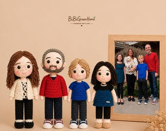 Custom Family Doll Custom Crochet Doll Family Doll Set Personalized Family Doll Family Portrait Doll Look Alike Doll Gift For Wife Husband