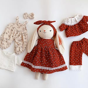 Combo Bunny Doll With Outfits, Easter Gifts, Easter Bunny For Kids, Linen Bunny Doll, Fabric Doll For Daughter, Cotton Doll, Baby Gifts