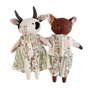 Handmade Dairy Cow Doll, Daisy Doll With Outfits, Doll For Boys, Baby Doll For Boys And Girls, Linen Cow Doll, Fabric Cow Doll