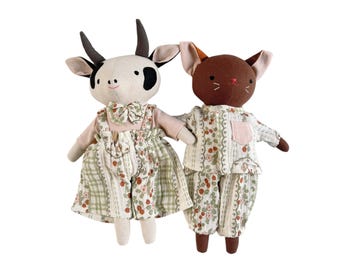 Handmade Dairy Cow Doll, Daisy Doll With Outfits, Doll For Boys, Baby Doll For Boys And Girls, Linen Cow Doll, Fabric Cow Doll