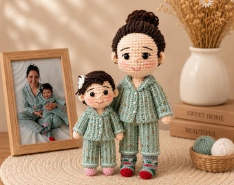 Custom Crochet Doll From Photo Look Alike  Doll, Personalized Crochet Doll  Anniversary Gift For Wife Custom Family Gift For Husband