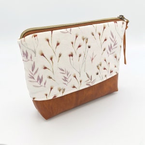 Kosmetiktasche Gräser Zweige Boho Kunstleder Beauty Bag Pouch