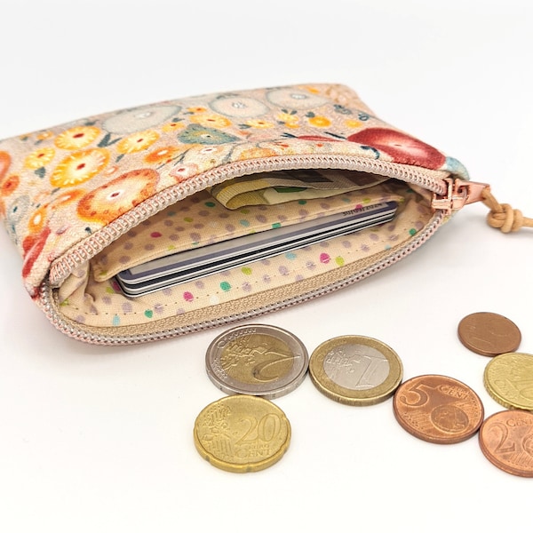 Mini Geldbörse handgefertigt mit Kartensteckfach Portemonnaie Unikat