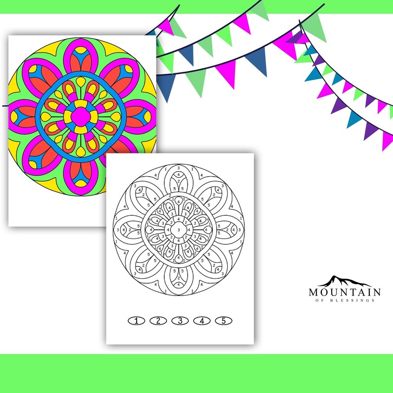 Mandala Color by Number, 30 Pages, for Adults, Teens &amp; Kids, Printable ...