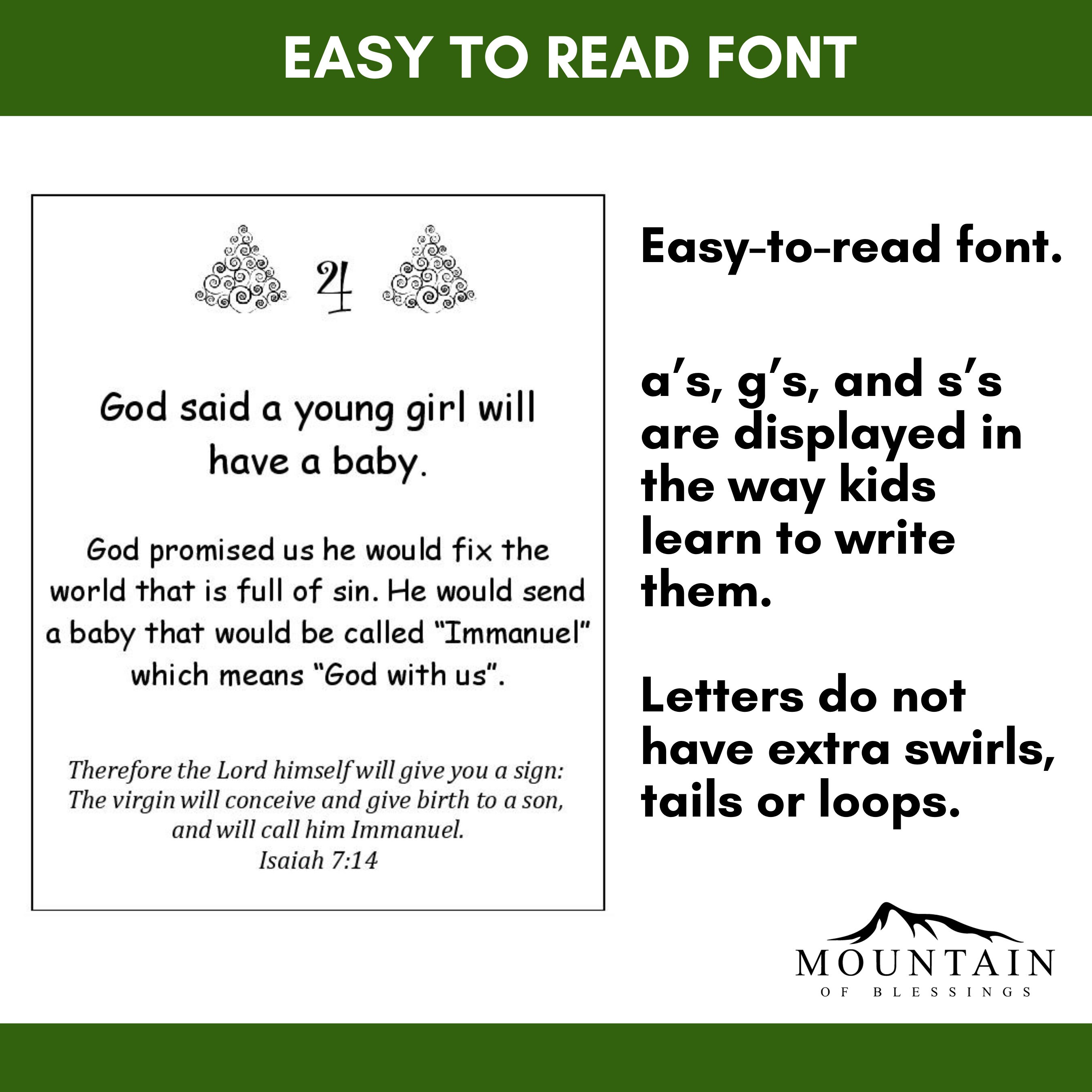 Printable Christmas Bible Story Advent Calendar Scripture Cards ...