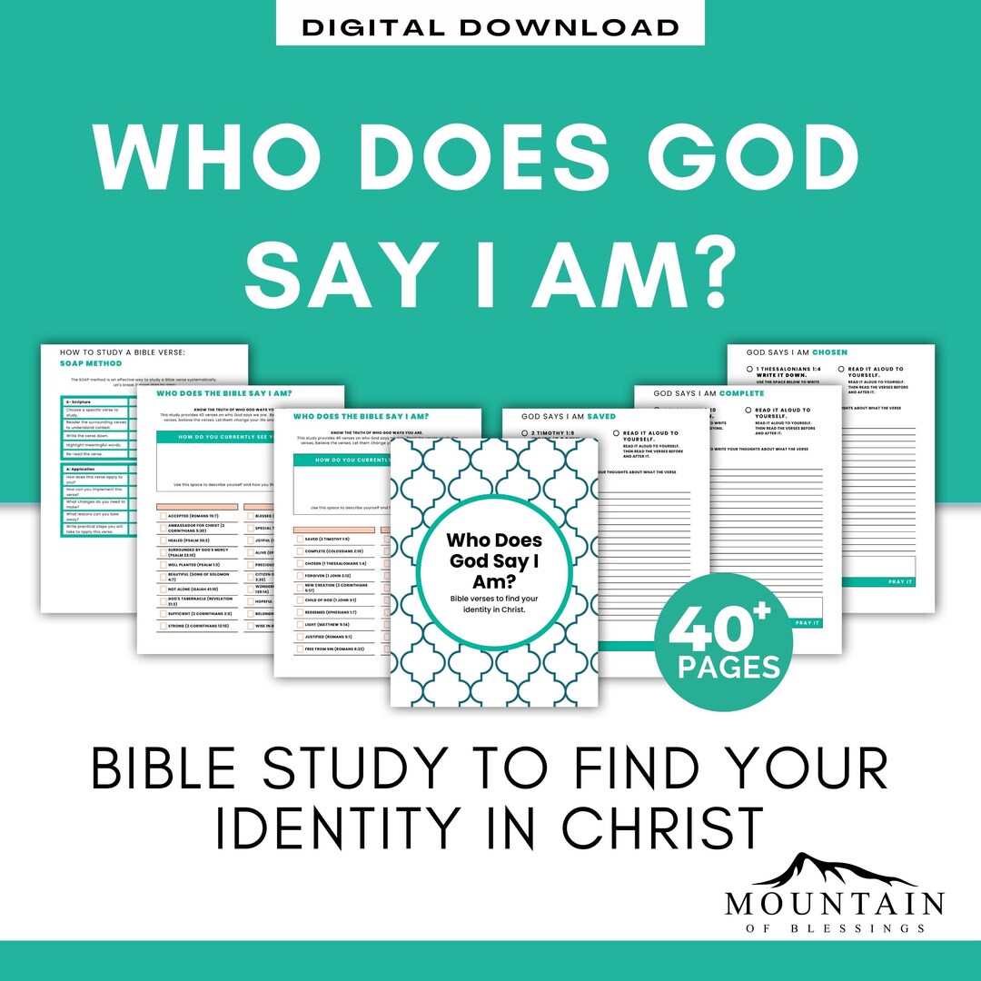 Digital Bible Study Printable, Who Does God Say I Am? SOAP Scripture ...