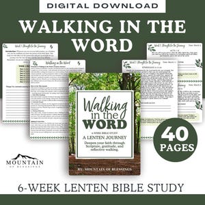 Lent Devotional Printable Bible Study | Journal, Scripture & Gratitude Prompts (PDF Download)