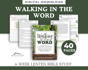 Lent Devotional Printable Bible Study | Journal, Scripture & Gratitude Prompts (PDF Download)