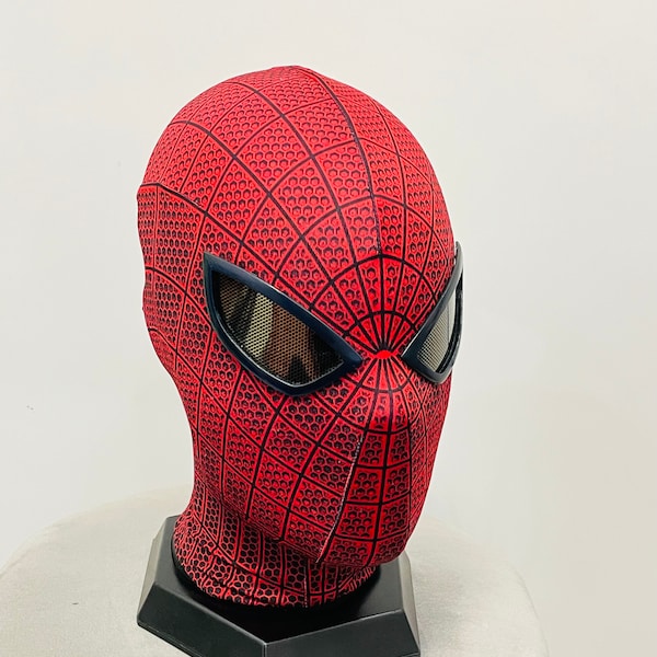 Personalizado The Amazing Spider-Man1 Máscara de Spider-Man Cosplay Máscara de Spider-Man Máscara de adulto Copia portátil de accesorios de película, Exposición de cómics