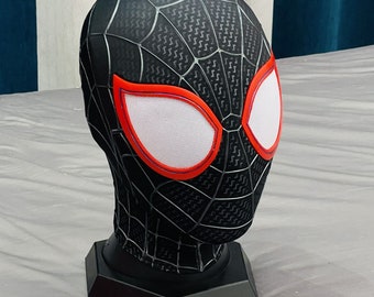 Customized Miles Morales Spiderman Mask, Cosplay Spiderman Mask Wearable Movie Prop Replica, Comics Con