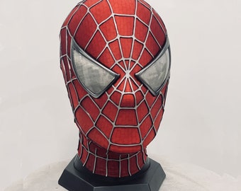 Customized Sam Raimi Spiderman Mask Cosplay Spiderman Mask Adult Mask Wearable movie prop copy, comic book exhibition, Toby Maguire