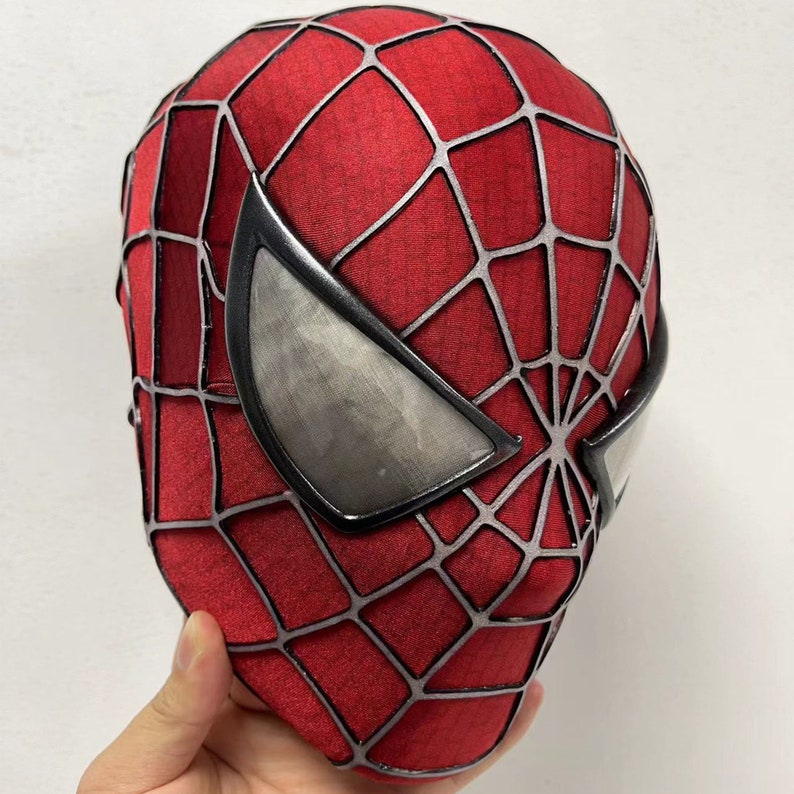 Customized Sam Raimi Spiderman Mask Cosplay Spiderman Mask Adult Mask Wearable movie prop copy, comic book exhibition, Toby Maguire image 4