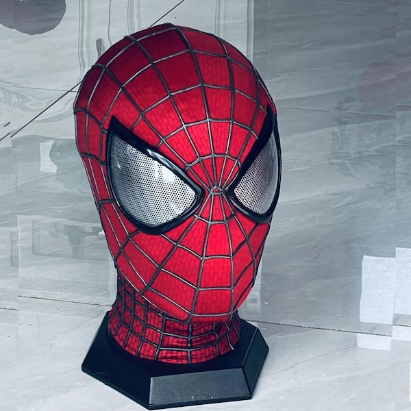 Customized Amazing Spider 2 Mask Spiderman Mask Cosplay Spiderman Mask Adults with Faceshell & 3D Rubber Web, Wearable Movie Prop Replica