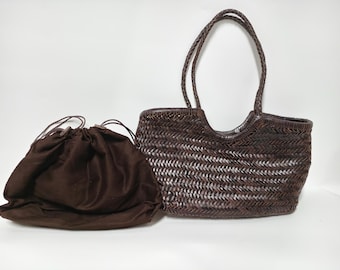 Grande bolsa de praia/sacola de café feita à mão