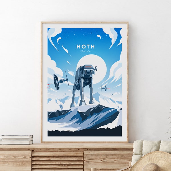 Hoth print - Outer Rim, Hoth poster, Hoth art, Star Wars fan art