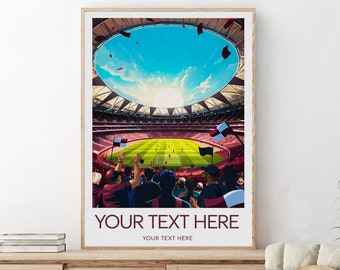 Custom football stadium print - Any text print - Generic football stadium poster