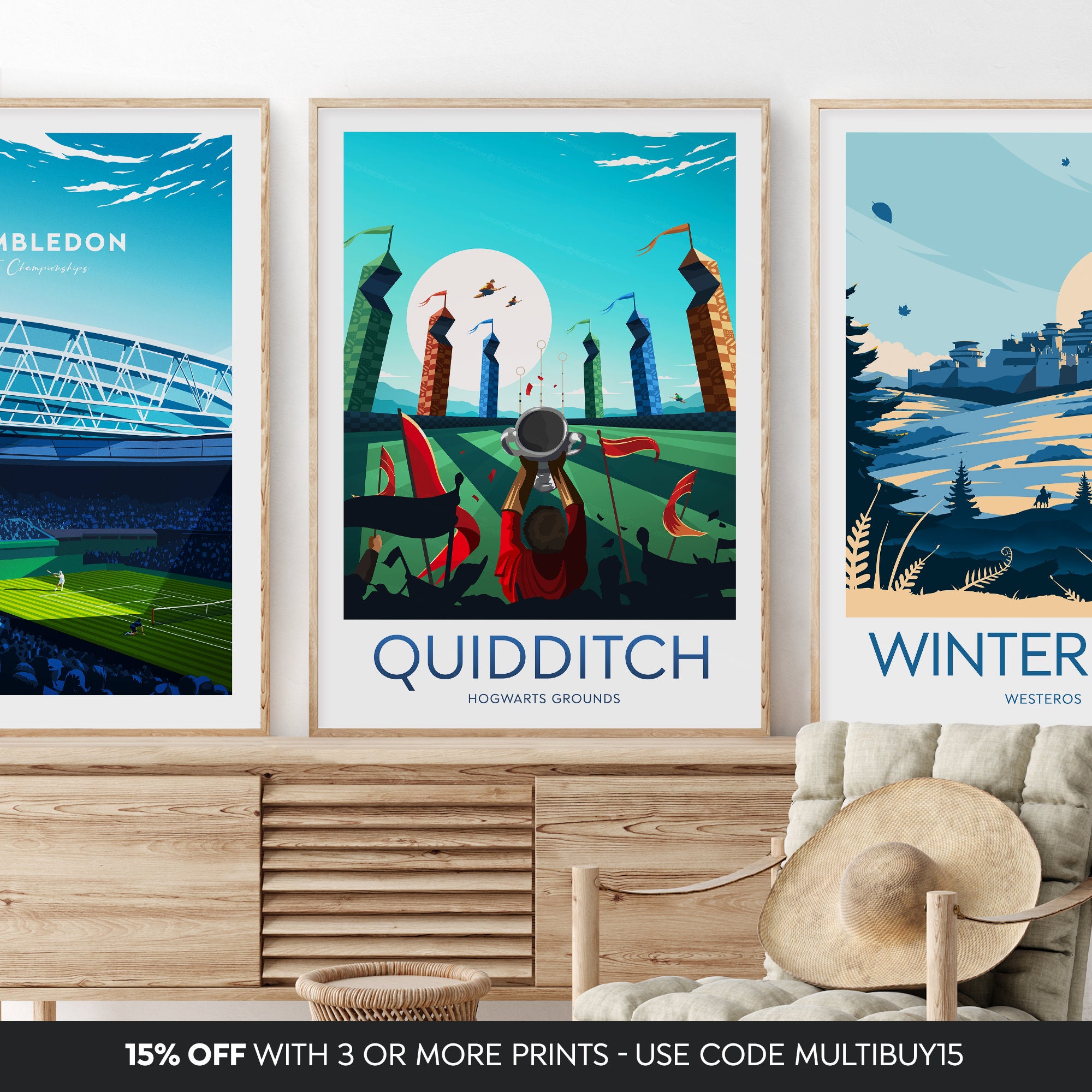 Quidditch Print Harry Potter Fan Art Hogwarts Poster - Etsy