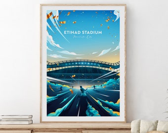 Etihad Stadium poster - Manchester City, Man City artwork