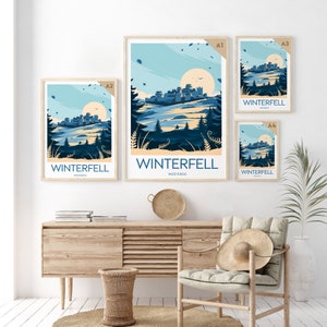 Winterfell print Westeros, Game Of Thrones, Winterfell artwork, Winterfell poster image 5