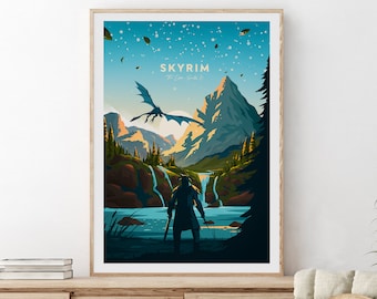 Skyrim print - Fan art, Skyrim poster, The Elder Scrolls V