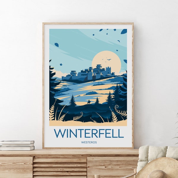 Winterfell print - Westeros, Game Of Thrones, Winterfell artwork, Winterfell poster