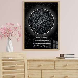 Customize Star Map by Date & Location • Personalized Night Sky Chart • Digital Celestial Art • Wedding, Anniversary, or Special Moment Gift
