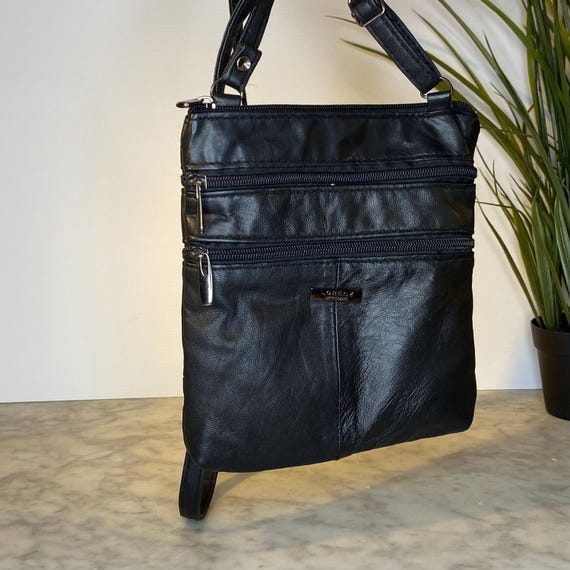 Retro Vintage Black Leather Lorenz Accessories Bag Etsy UK